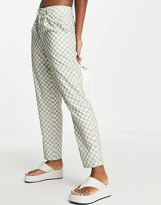Lola May tailored pants in neutral check