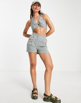 Lola May tailored shorts co-ord in gingham