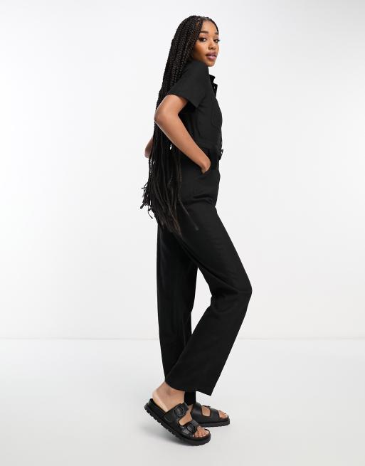 Topshop Lightweight Button Through Jumpsuit With Pockets In, 46% OFF