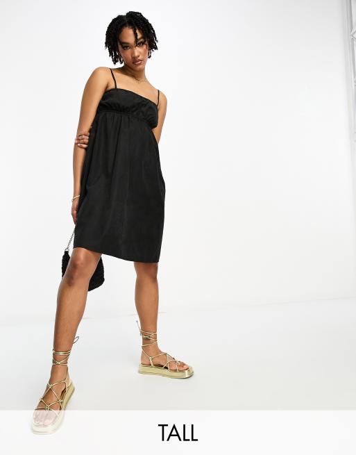 Lola May Tall cami strap mini a line dress in black