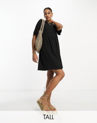 Lola May Tall Mini Smock Dress In Black