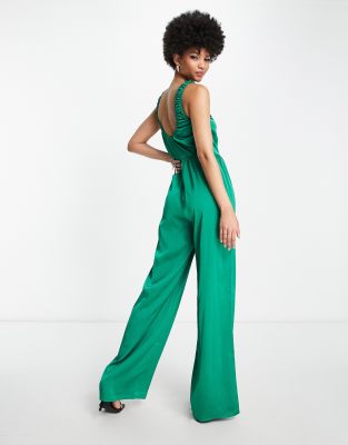 Vero Moda Tall Green Sleeveless Culotte Jumpsuit