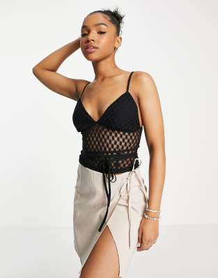 Lola May Lola May tie around cami top in black