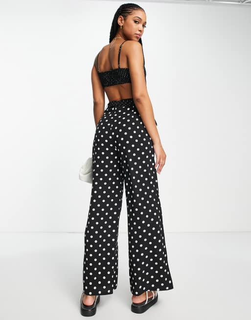 Spotty wide 2024 leg trousers