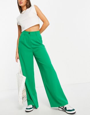 Lola May wide leg trousers co-ord in green