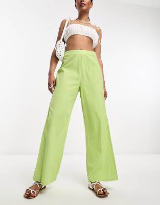 Lola May wide leg trousers co-ord in green