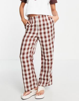 Lola May wide leg trousers in check - ASOS Price Checker
