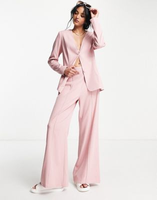 Lola May wide leg trousers in pink - ASOS Price Checker