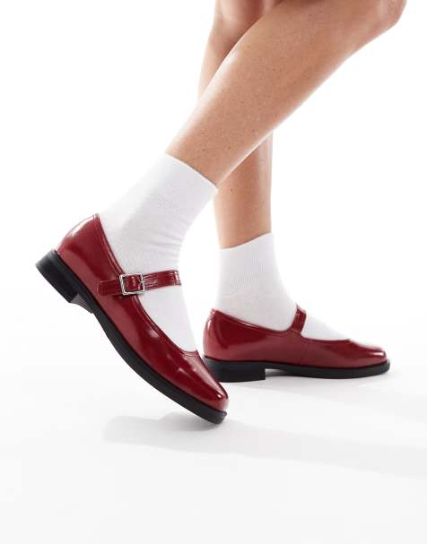 London Rebel Adeline chunky mary janes in red - view 1