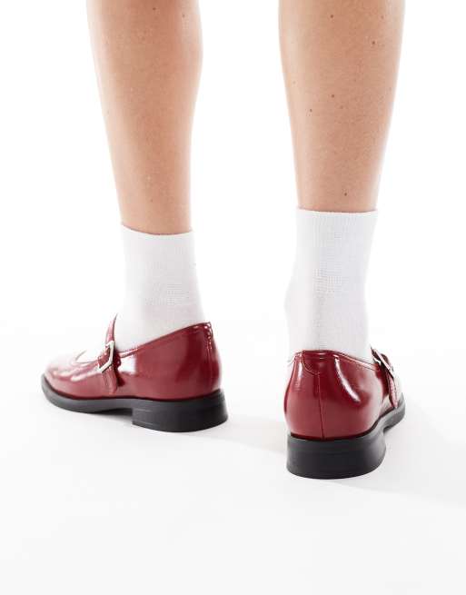 London Rebel – Adeline – Mary-Jane-Schuhe in Rot mit dicker Sohle, 4 von 4