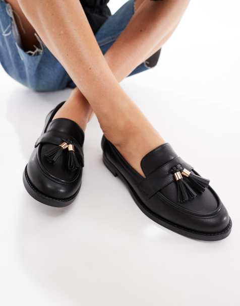 London Rebel - Amelia - Loafers met kwastjes in zwart - view 1