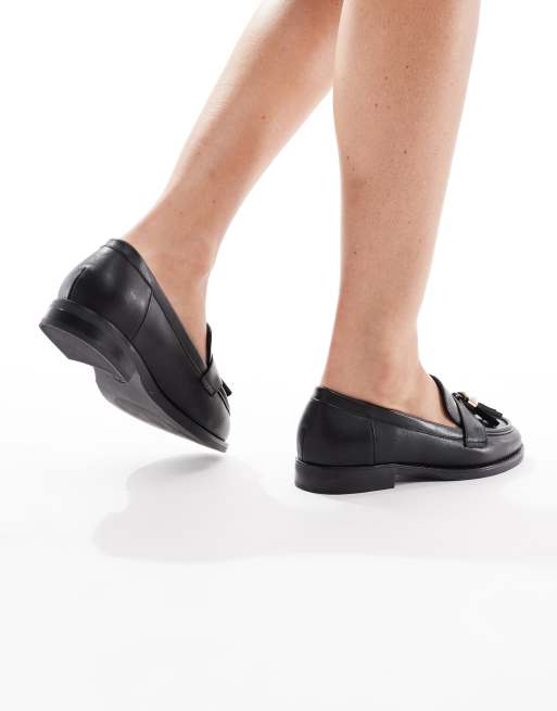 London Rebel – Amelia – Penny-Loafer in Schwarz mit Quaste, 3 von 4