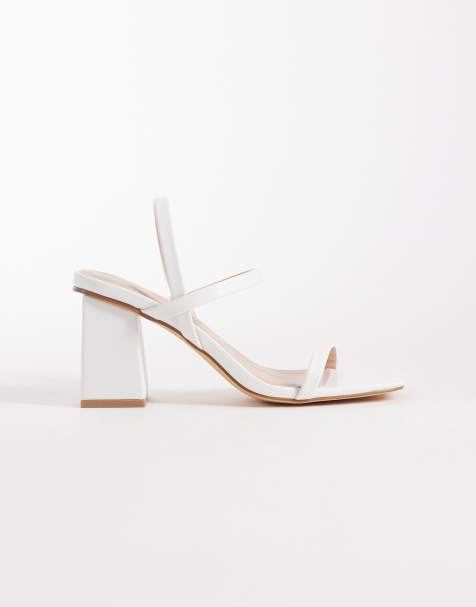 London Rebel - Ash - Sandalen met halfhoge blokhak en bandjes in wit - view 1