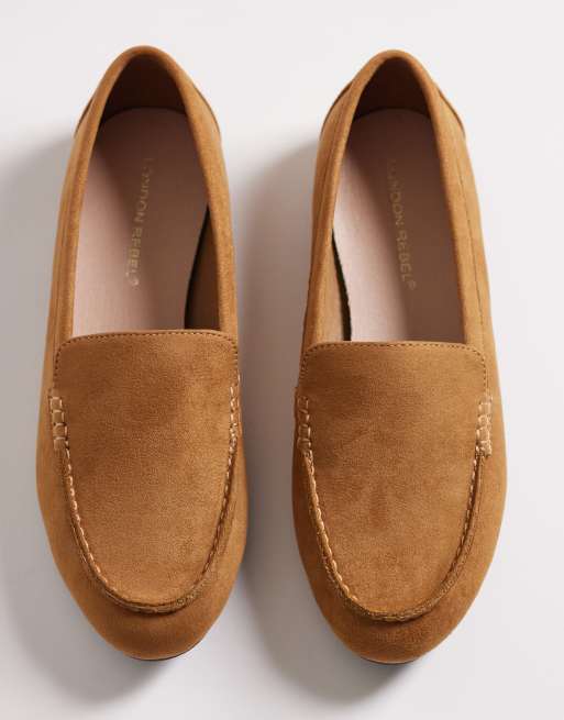 London Rebel – Bailey – Loafer in Schwarz und Mikro-Hellbraun , 2 von 4