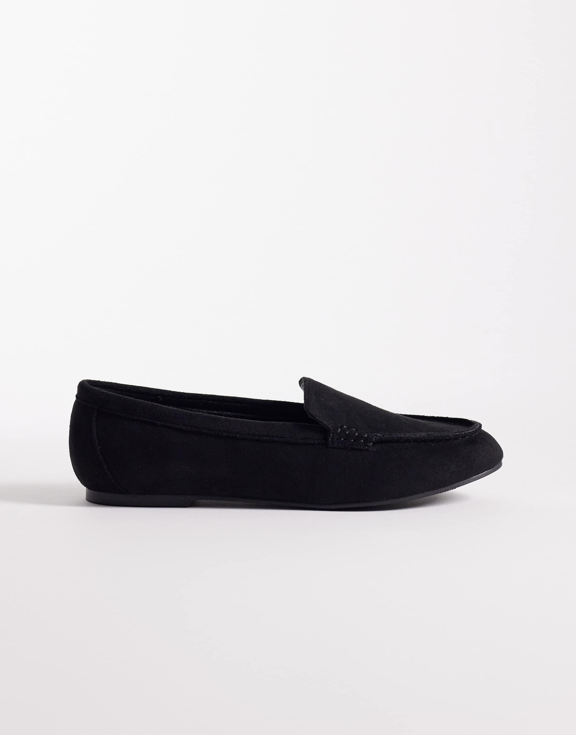 london rebel bailey loafers in black microsuede