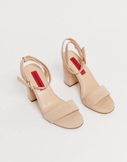 London rebel barely store there block heel sandal