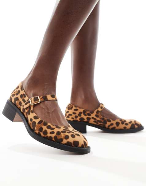 London Rebel Becca chunky mary jane in leopard  - view 1