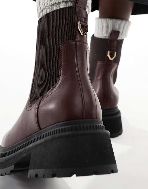 Asos burgundy boots online