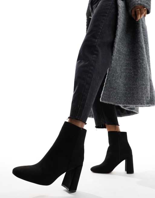 London rebel block store heel ankle boots