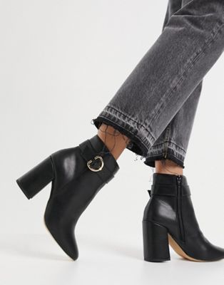 ankle boots with gold trim