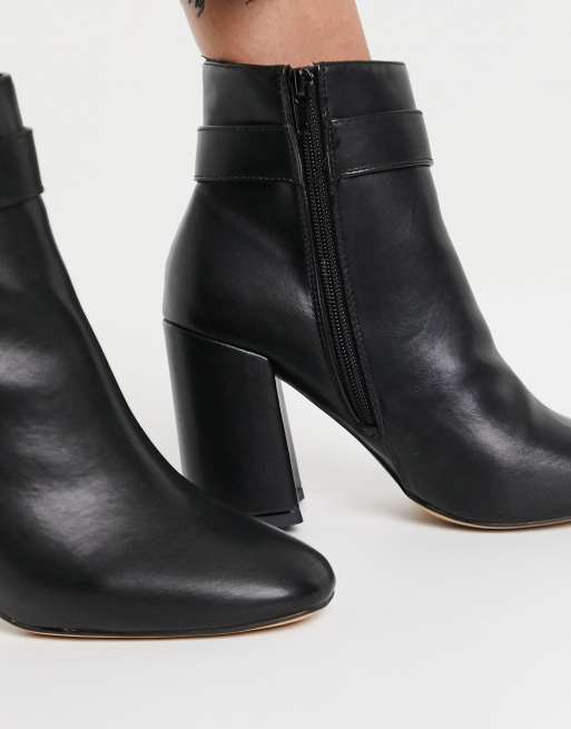 Black ankle boots with gold trim hotsell