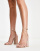 London Rebel block heel sandals in beige patent