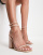 London Rebel block heel sandals in beige patent