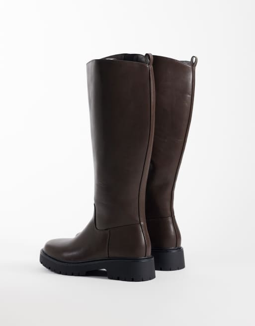 London Rebel - botas altas chunky Clove marrones, 4 de 4