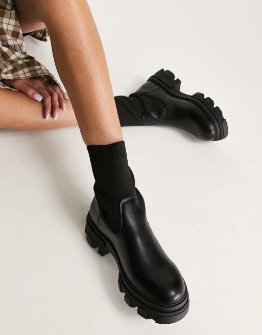 London Rebel Bottines enfiler en maille semelle paisse