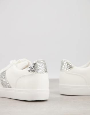 white trainers with glitter