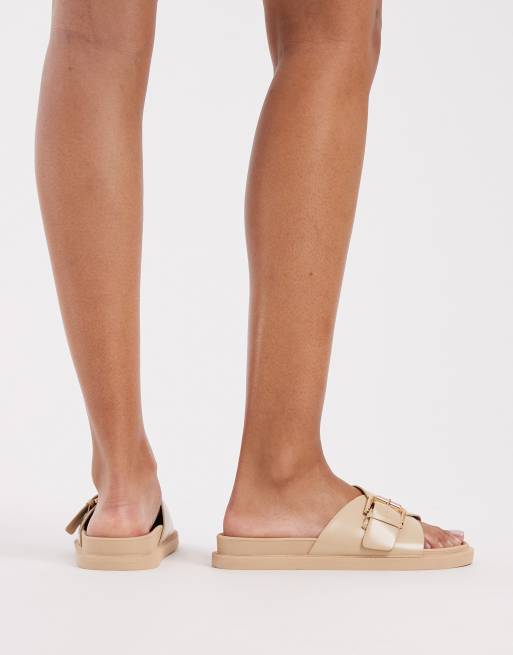 London Rebel – Brungrå sandaler med spänne, 4 av 4