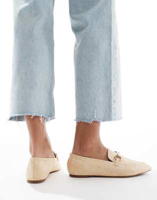 London Rebel Buckle Detail Pointed Toe Loafer In Neutral