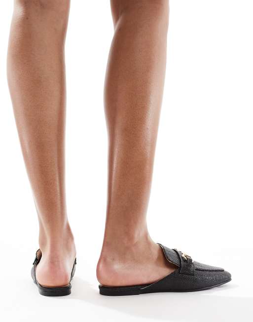 London Rebel buckle loafer mule in raffia black, 4 of 4