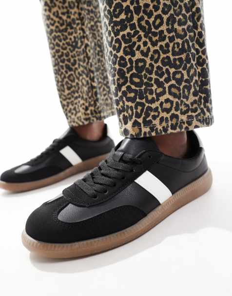 London Rebel - Cally - Sneakers met rubberen zool in zwart en wit - view 1