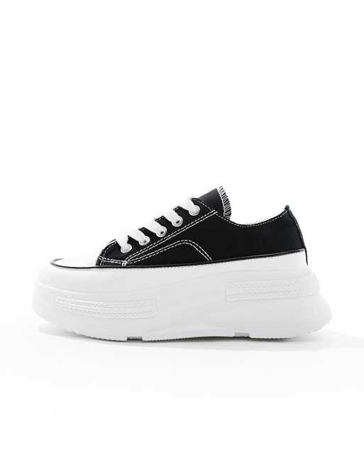 London Rebel canvas lace-up sneakers in black, 2 of 5