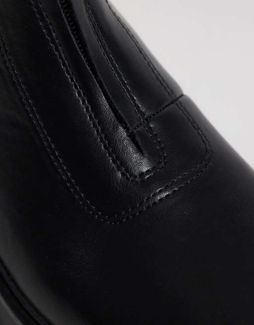 London Rebel Carolina chunky zip front ankle boots in black, 3 of 4
