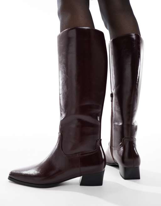 London Rebel – Cassidy – Elegante Cowboystiefel in dunklem Kirschrot, 3 von 4