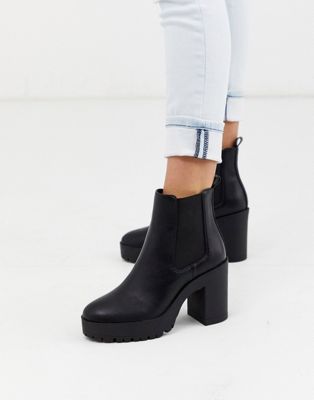 platform heeled chelsea boots
