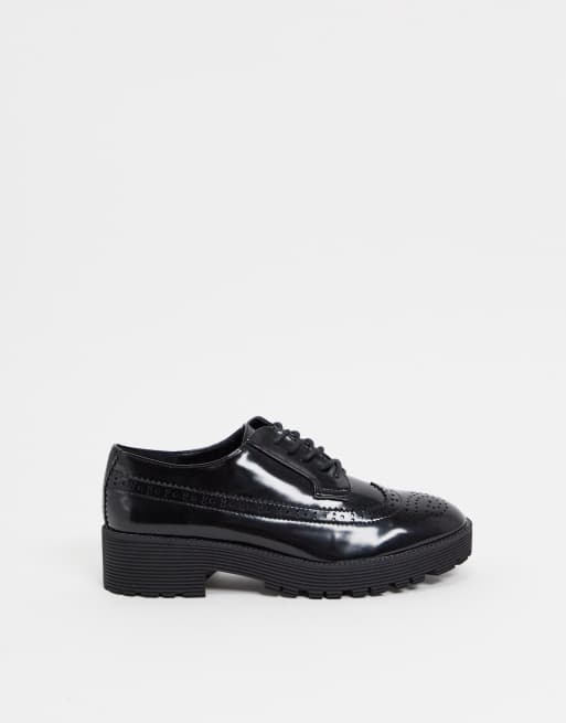 London Rebel chunky brogues in black