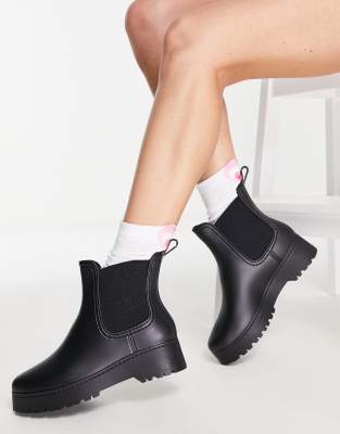 black matt wellies