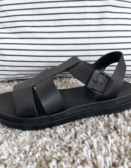 London Rebel - Chunky jelly-sandaler i sort, 2 af 4