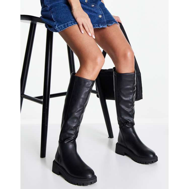 London rebel elastic flat over best sale knee boot