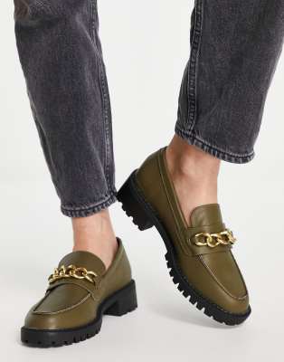 green and gold loafers