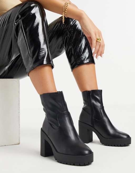 Raid lexus black hot sale chunky ankle boots