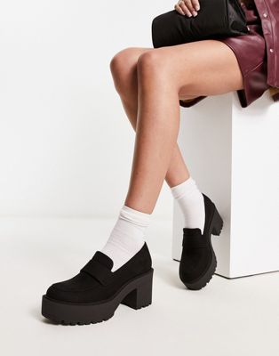 London Rebel chunky platform loafers in black - ASOS Price Checker