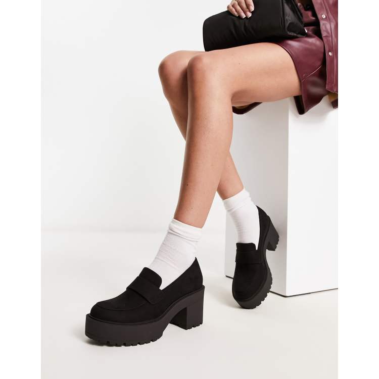 Persuasion snack Anklage London Rebel chunky platform loafers in black | ASOS