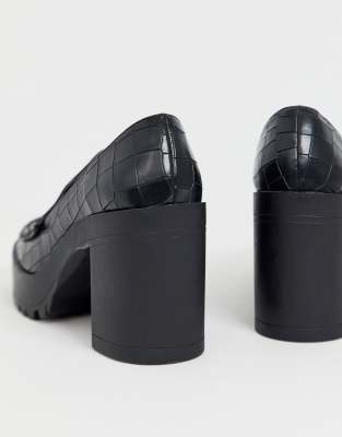 london rebel chunky platform shoes in black croc