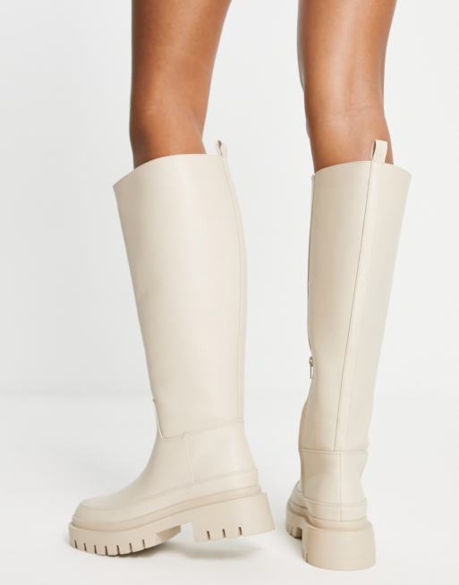 London rebel flat pull store on over the knee boot