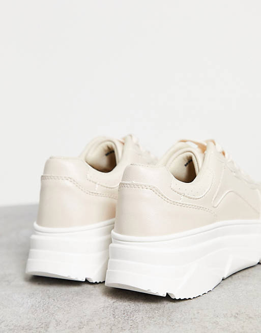 London Rebel chunky runner sneakers in beige | ASOS