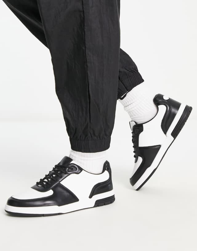 London Rebel chunky sneakers in black and white